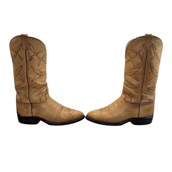 Hondo Men\'s Yellow Cowboy Boots‎ Size 9.5D Westen Resoled With Rubber Soles main image 6